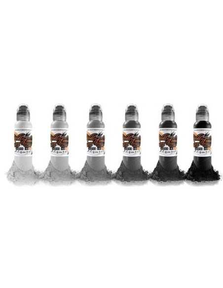 World Famous Ink Set Poch - Monochromatic ( 6 colores x 1oz )