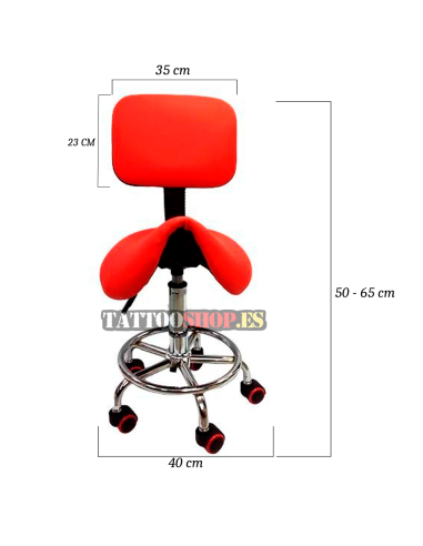 Silla 8 Pony con Respaldo Roja