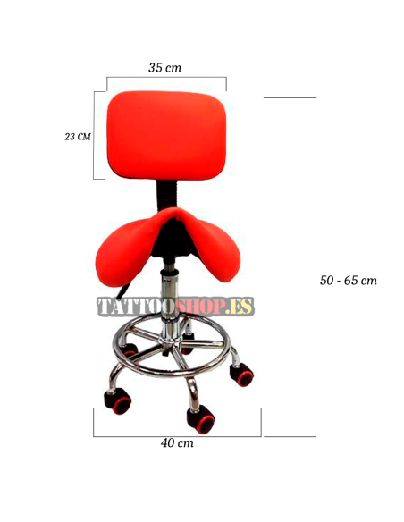 Silla 8 Pony con Respaldo Roja