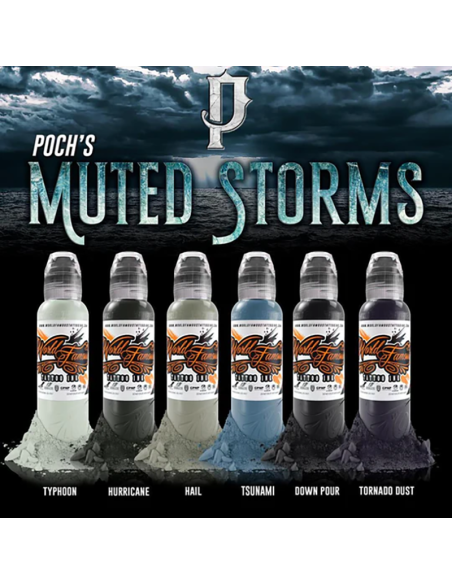 World Famous Ink Set Poch - Muted Storms (6 colors x 1oz)