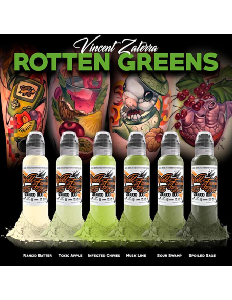 World Famous Ink Set Vincent Zatter - Rotten Green (6 colors x 1oz)