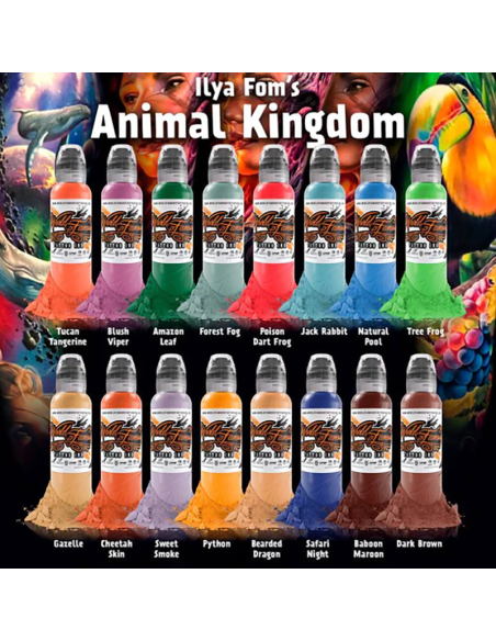 World Famous Ink Set ILya Fom - Animal Kingdom Set (16 Colors x 1oz)