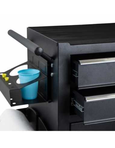 Estación de trabajo y almacenamiento móvil con encimera de acero para estudios de tatuaje