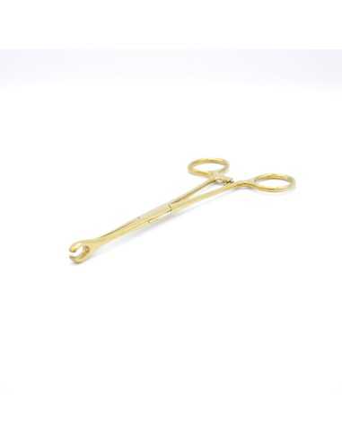 Forceps redondo abierto Dorado