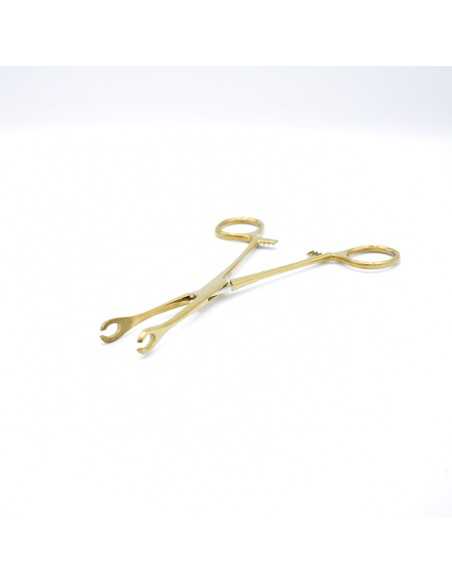 Forceps redondo abierto Dorado