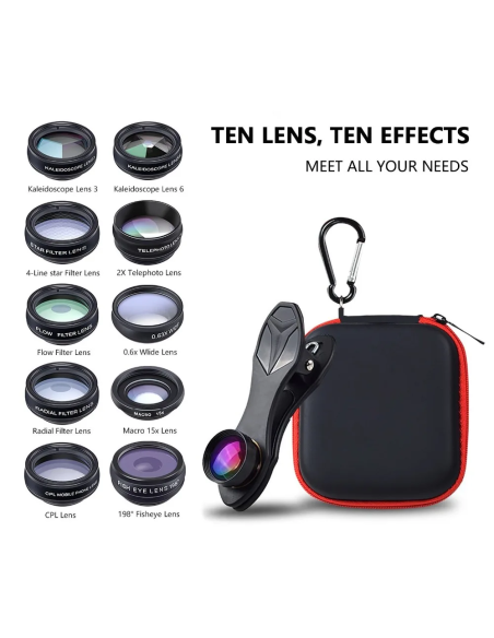 Kit de lentes de teléfono universal 10 en 1