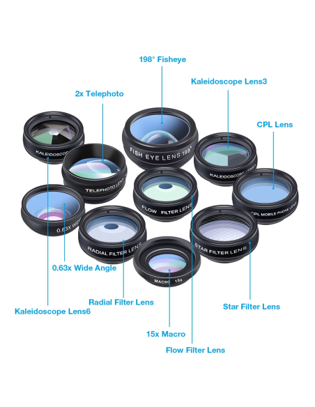 Kit de lentes de teléfono universal 10 en 1