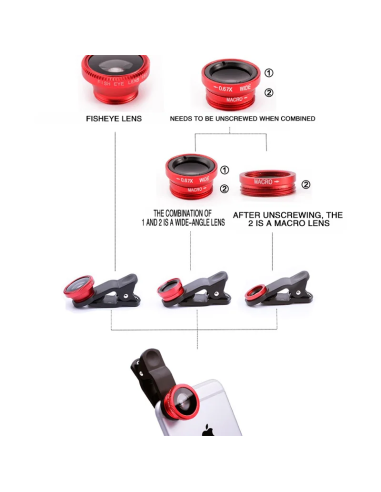 Kit de lentes de teléfono ojo de pez...