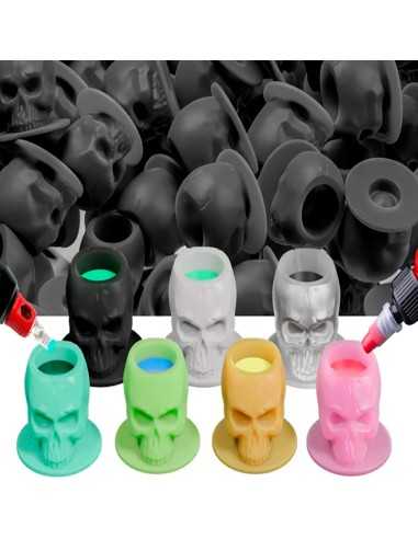 Cups Negros de Silicona-Calavera de...