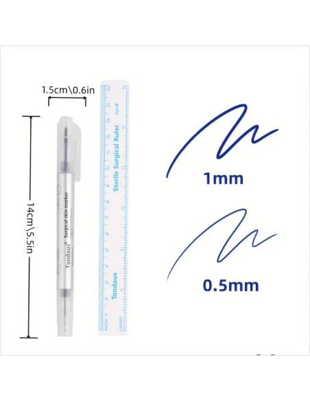 Marcador Médico Estéril de Doble Punta para PMU y Microblading