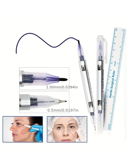 Marcador Médico Estéril de Doble Punta para PMU y Microblading