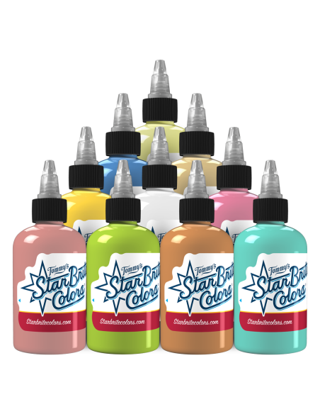 Pastel Palette Set 1oz Tattoo Ink - StarBrite Colors 10 x 1 oz