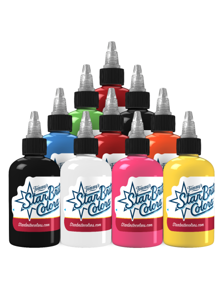 Top Seller Set 1oz Tattoo Ink - StarBrite Colors 10 x 1 oz