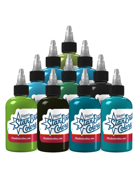 Blue Lagoon Set 1oz Tattoo Ink - StarBrite Colors 10 x 1 oz