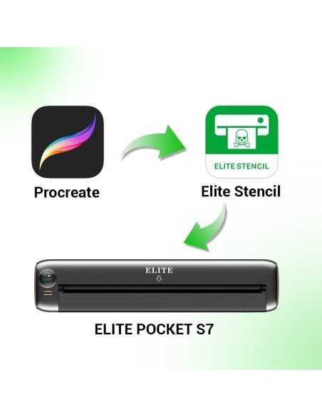 ELITE POCKET S7 Bluetooth Tattoo Stencil Printer