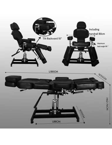 Sillón hidráulico de tatuaje