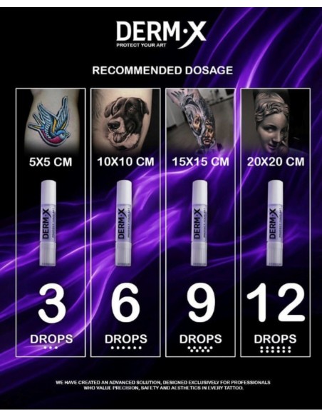 Derm X-Adhesivo médico, formulado para piel recién tatuada.