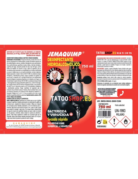Jemaquimp Desinfectante Hidroalcohólico (bactericida y virucida)