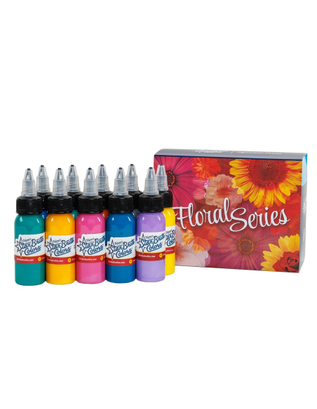 Floral Series Set 1oz Tattoo Ink - StarBrite Colors 10 x 1 oz