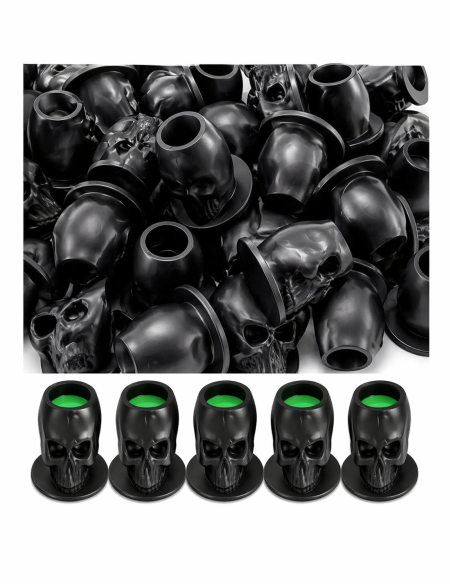 Cups Negros de Silicona-Calavera de 12 mm (200 unidades)