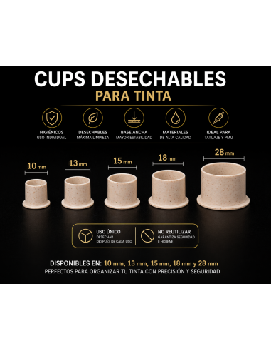 Pla Ink Cups  con base - Biodegradables