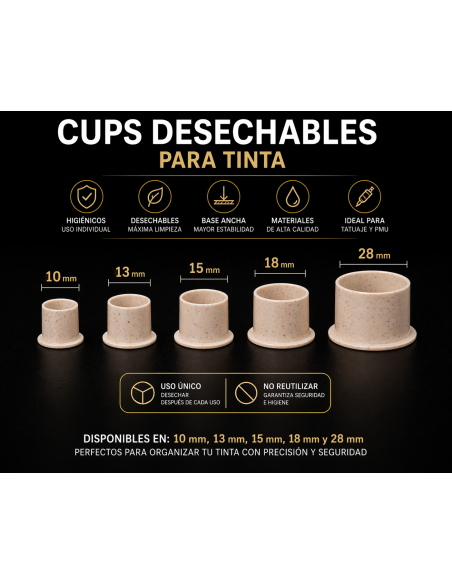 Pla Ink Cups  con base - Biodegradables