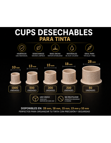Pla Ink Cups  con base - Biodegradables