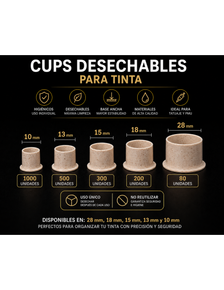 Pla Ink Cups  con base - Biodegradables