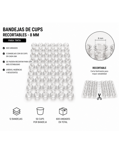 Bandejas de Cups recortables-8 mm...