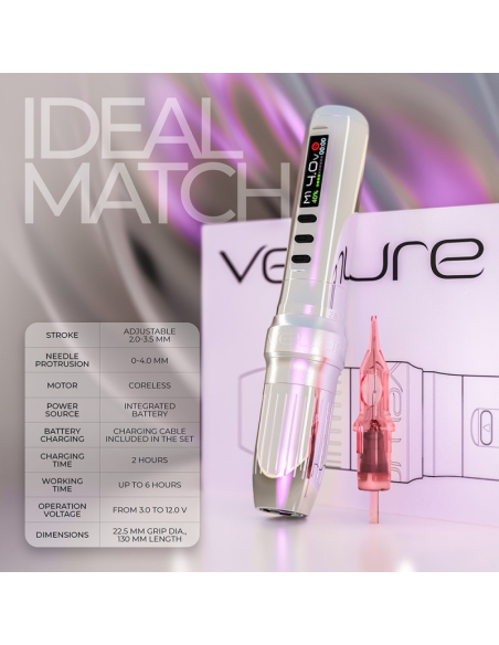 KWADRON VELURE – Maquina de Micropigmentación Inalambrica PMU con Stroke Ajustable de 2,0 a 3,5 mm