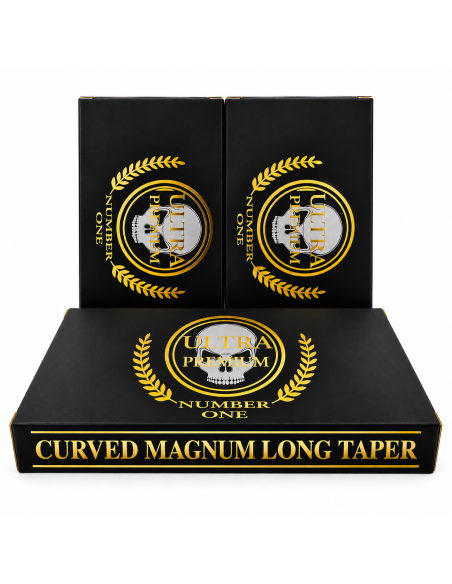 Ultra Premium Gold-Curved Magnum Long Taper Tattoo Cartridge