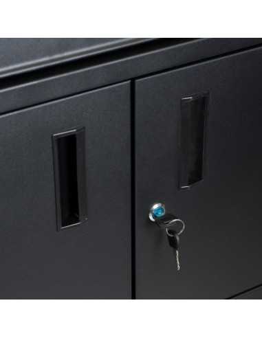 Estación de trabajo y almacenamiento móvil con encimera de acero para estudios de tatuaje