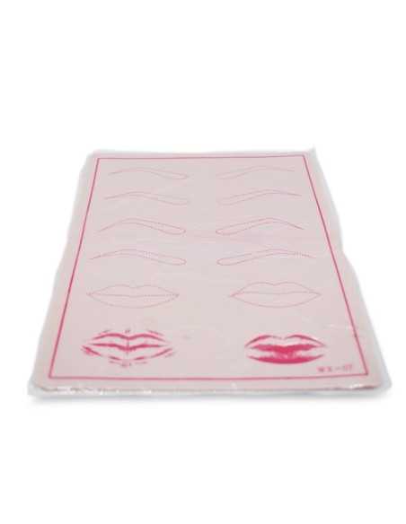 Piel sintética lisa para practicar micropigmentación.