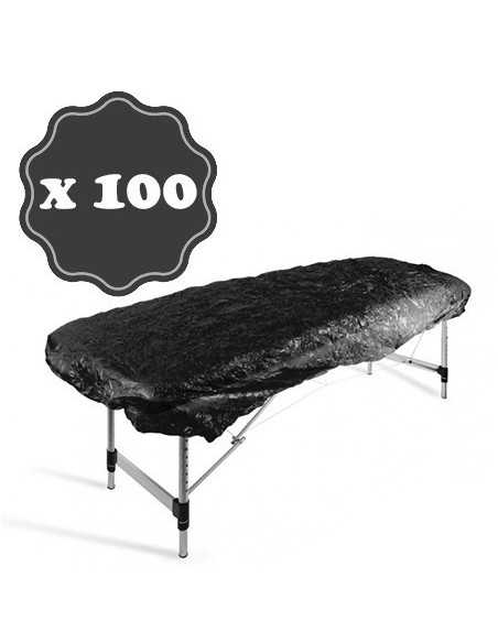 Pack Fundas de plástico impermeable para camilla Negra 100 Uds