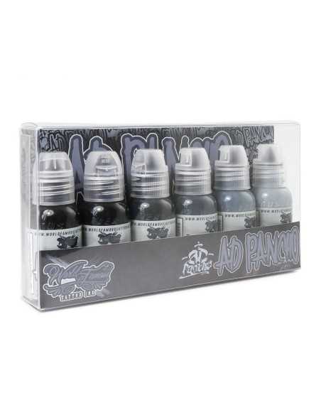World Famous Ink Set A.D. Pancho - Grey ( 6 Tones x 1oz )