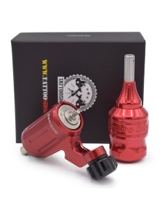 Máquina rotativa de tatuar polivalente con recorrido ajustable.